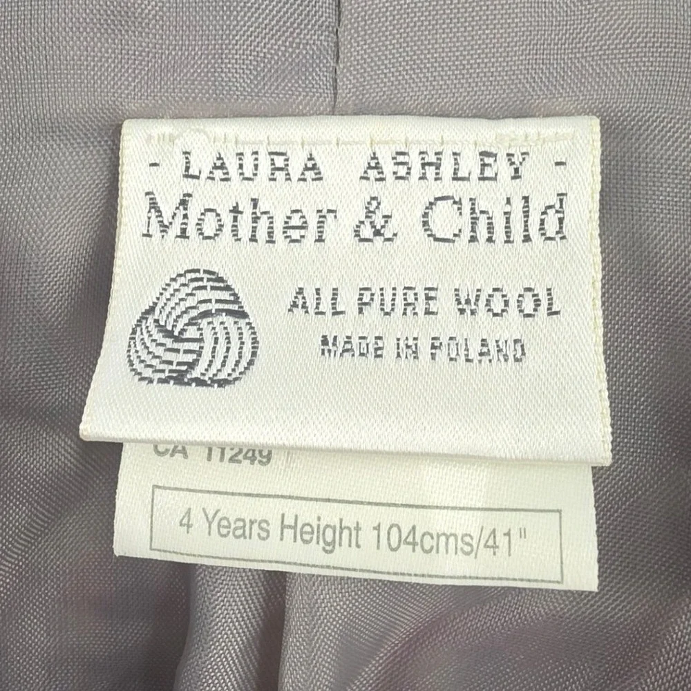 VINTAGE LAURA ASHLEY MOTHER & CHILD HOUNDSTOOTH WOOL BLAZER SIZE 4 YEARS RARE